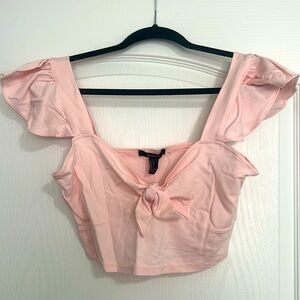 Pink bow crop top worn once